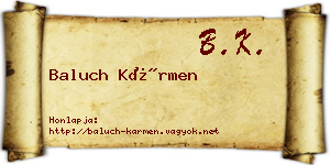 Baluch Kármen névjegykártya